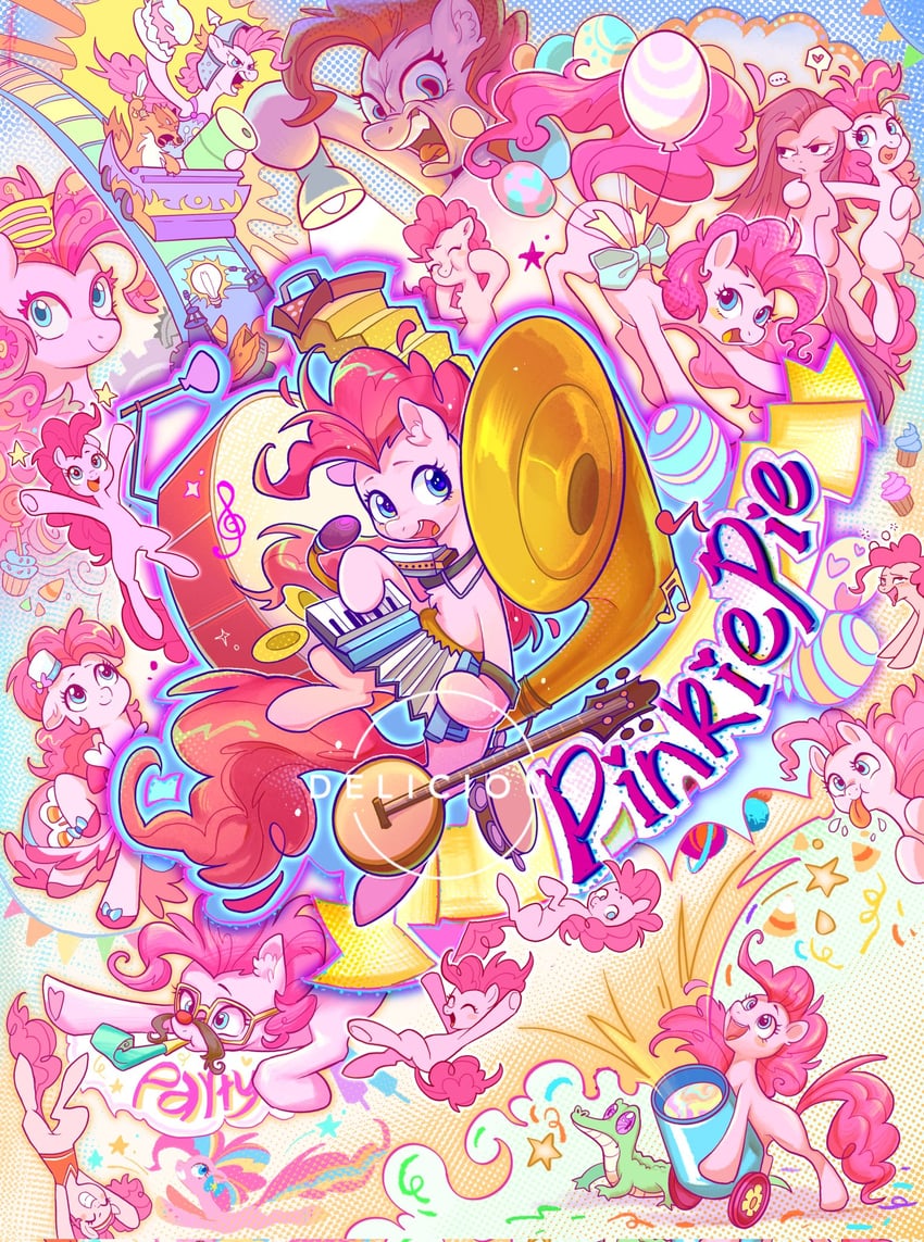 pinkie pie, pinkamena diane pie, and gummy (my little pony and 1 more) drawn by jficbcpcr6eyujo