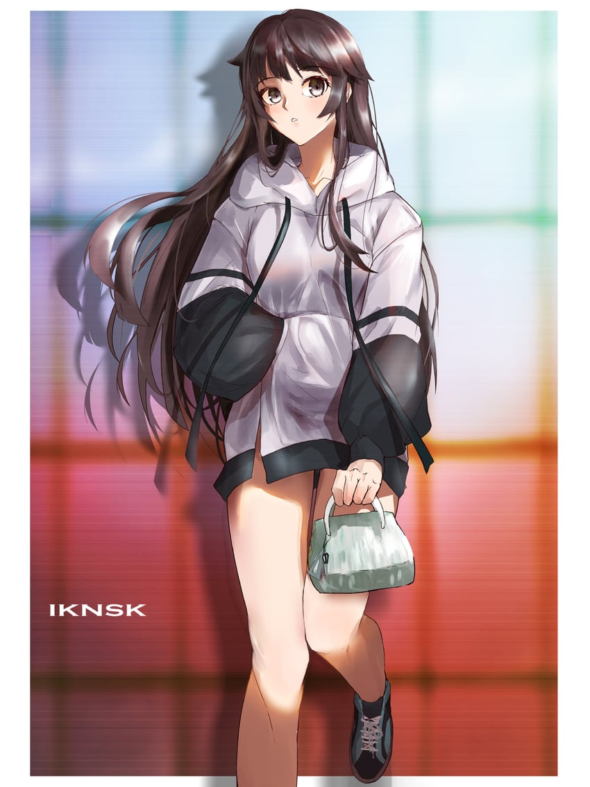 senjougahara hitagi (monogatari) drawn by iknsk