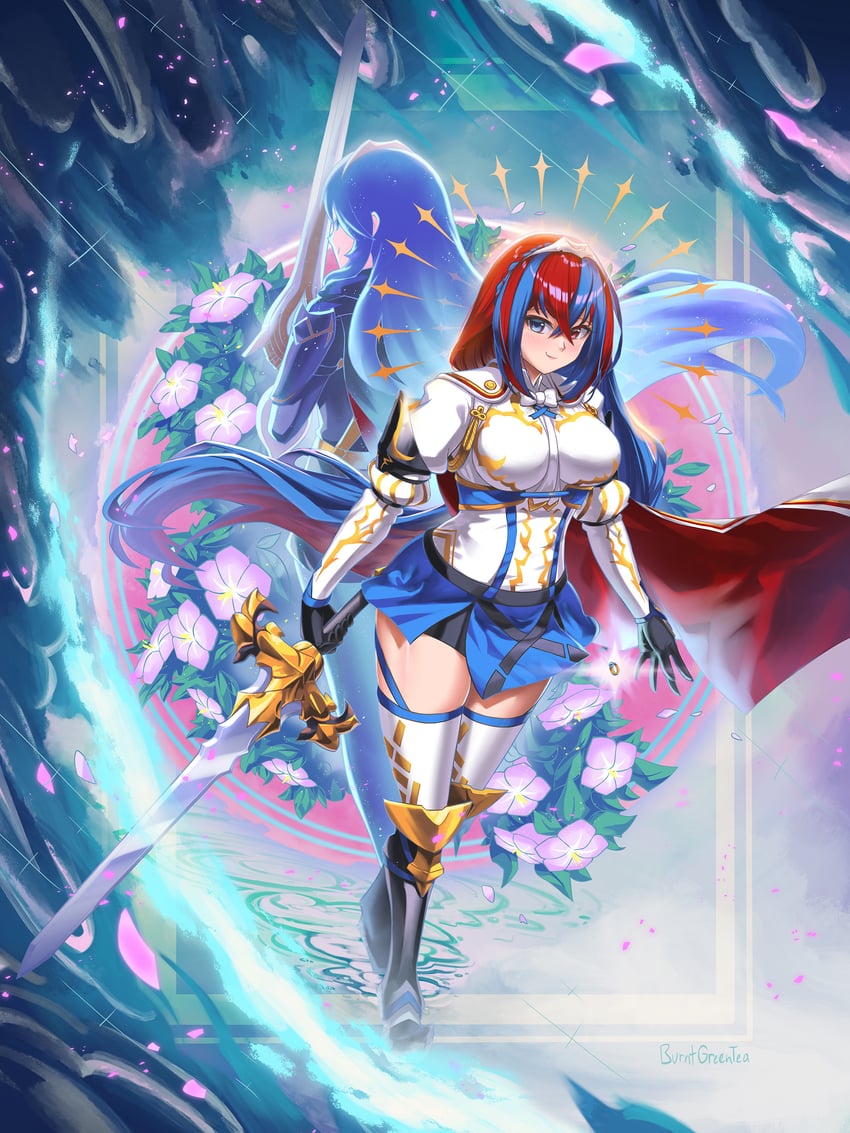 female alear and lucina (fire emblem and 1 more) drawn by burnt_green_tea