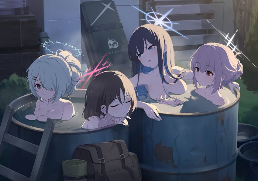 saori, atsuko, hiyori, and misaki (blue archive) drawn by y0ung