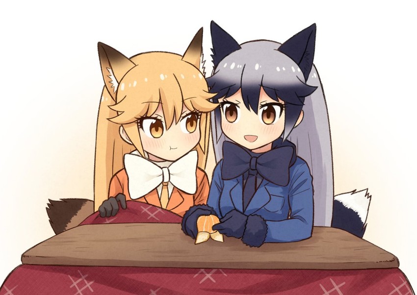 silver fox and ezo red fox (kemono friends) drawn by meis_(terameisu)