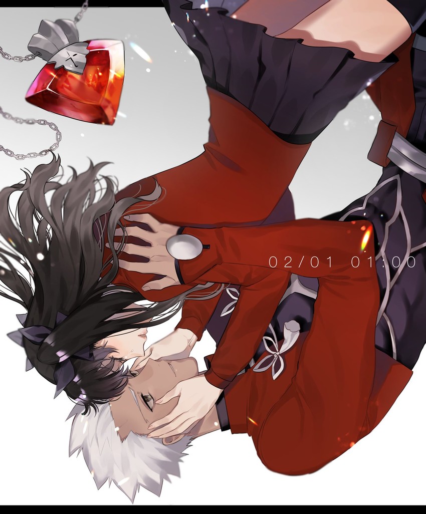 tohsaka rin and archer (fate and 1 more) drawn by shimatori_(sanyyyy)
