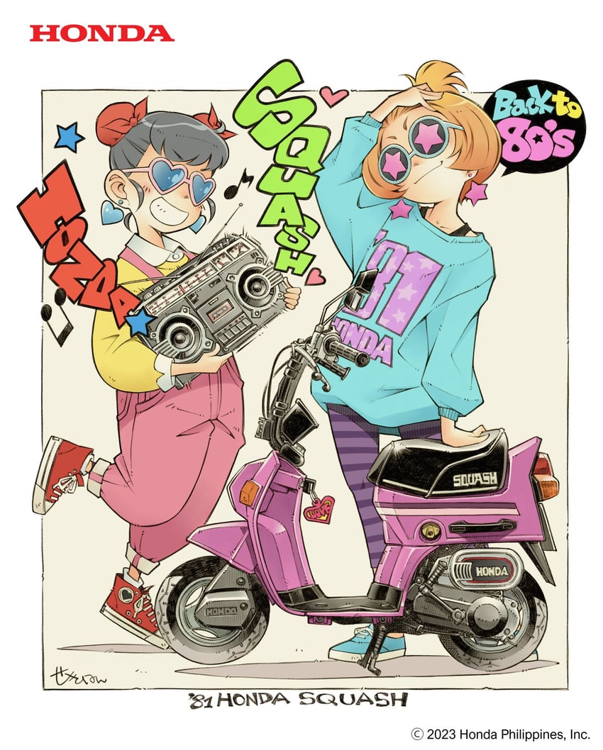 genie and anji (genie's motorcycle life) drawn by sekihan