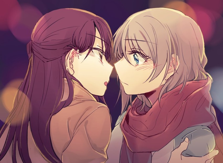 watanabe you and sakurauchi riko (love live! and 1 more) drawn by echiu