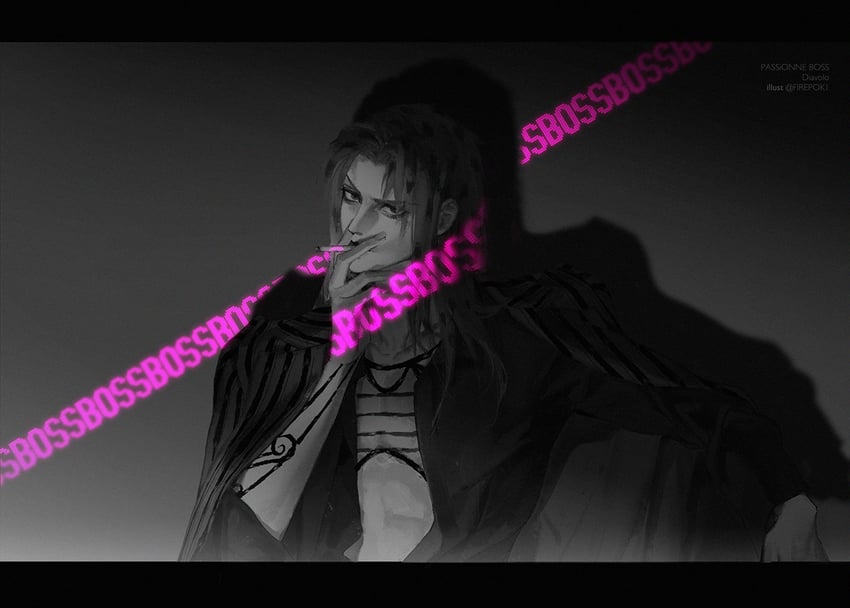 diavolo (jojo no kimyou na bouken and 1 more) drawn by firepok