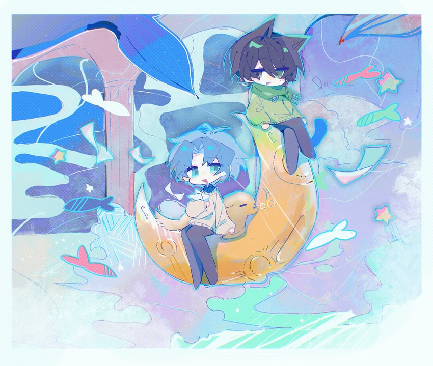 suou keito and mamiya yumehisa (sekai metsubou kyouyuu gensou mamiya) drawn by shiliandenaiyalatuotipuduzhongsheng