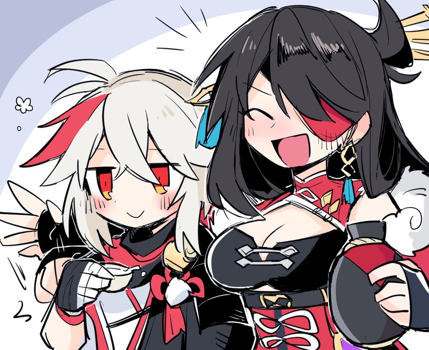 kaedehara kazuha and beidou (genshin impact) drawn by moretyauyo