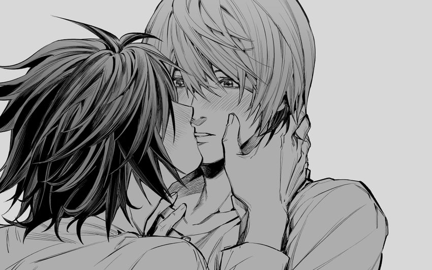 yagami light and l (death note) drawn by ruttika_shin