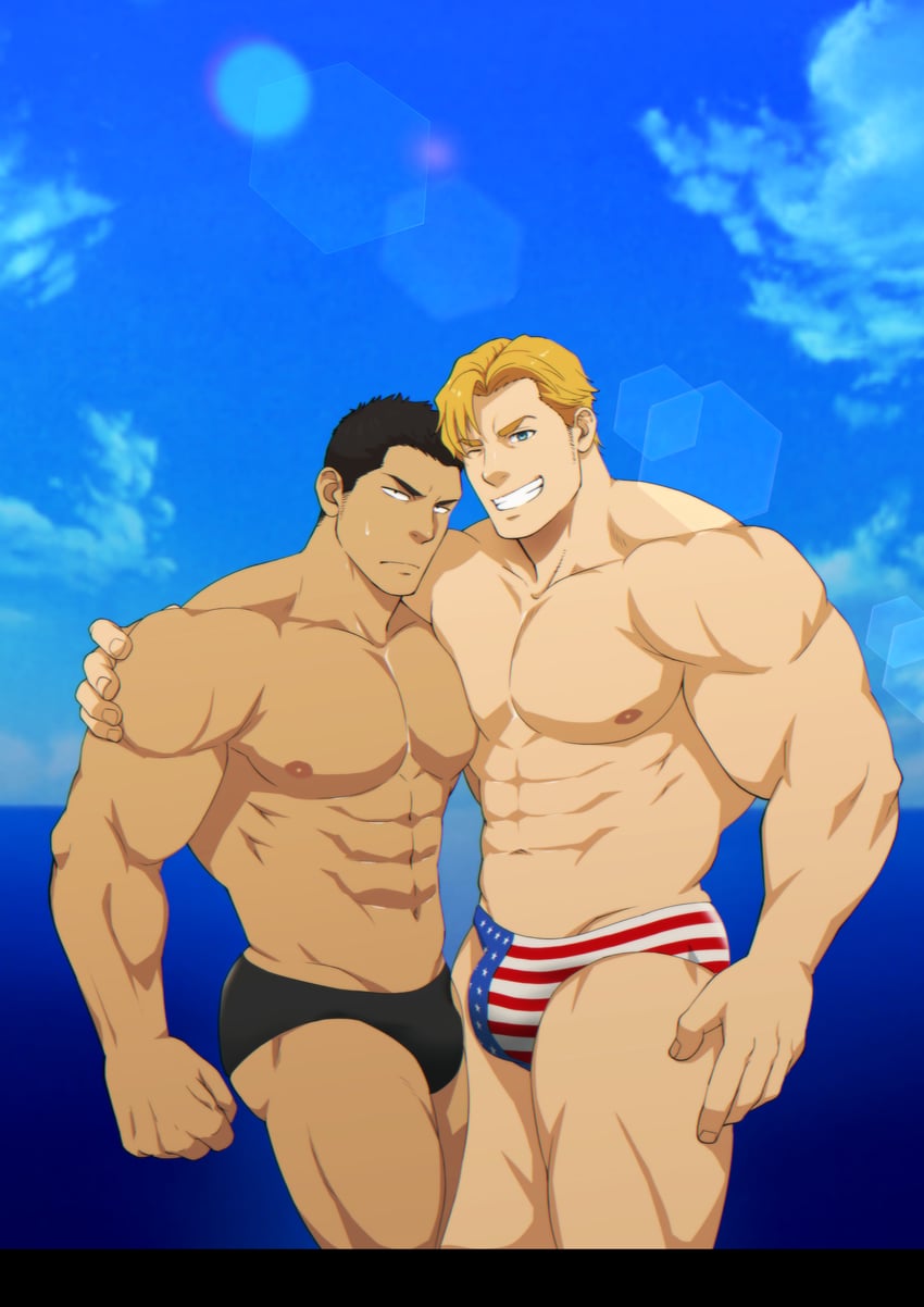 ao isami and lewis smith (yuuki bakuhatsu bang bravern) drawn by mizuki_gai