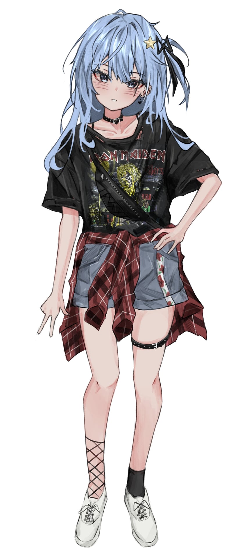 hoshimachi suisei and eddie the head (hololive and 1 more) drawn by akarinnndesu