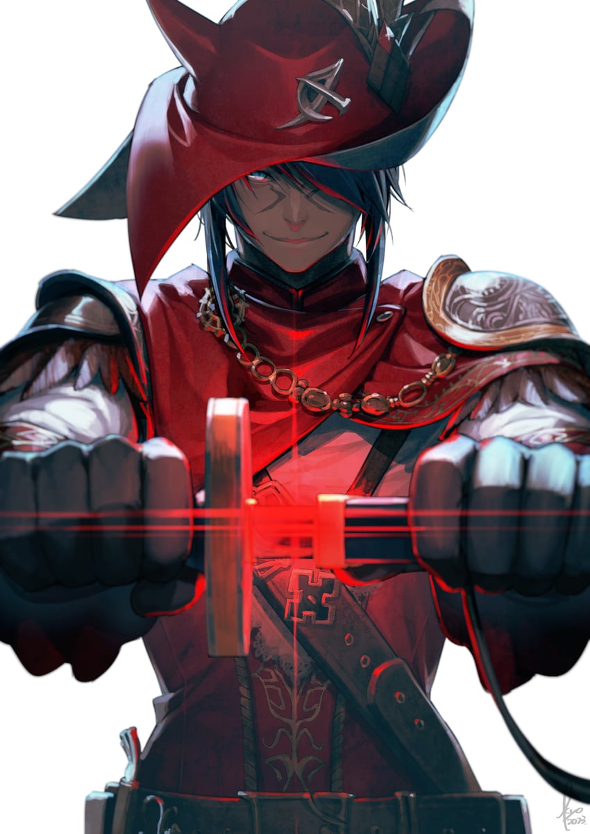 warrior of light and red mage (final fantasy and 1 more) drawn by kyo_(kuroichigo)
