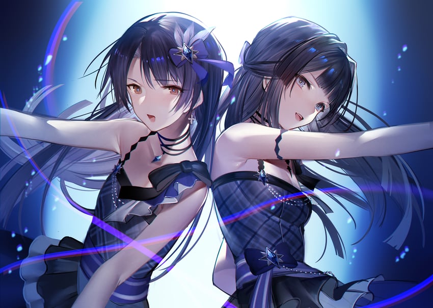kisaragi chihaya and mogami shizuka (idolmaster and 2 more) drawn by hanusu