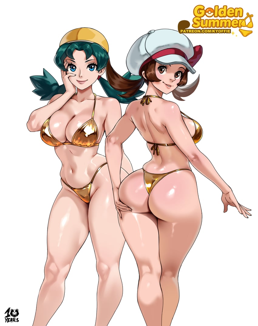 lyra and kris (pokemon and 2 more) drawn by kyoffie