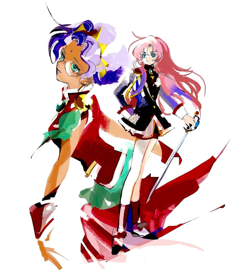 tenjou utena and himemiya anthy (shoujo kakumei utena) drawn by full_lake