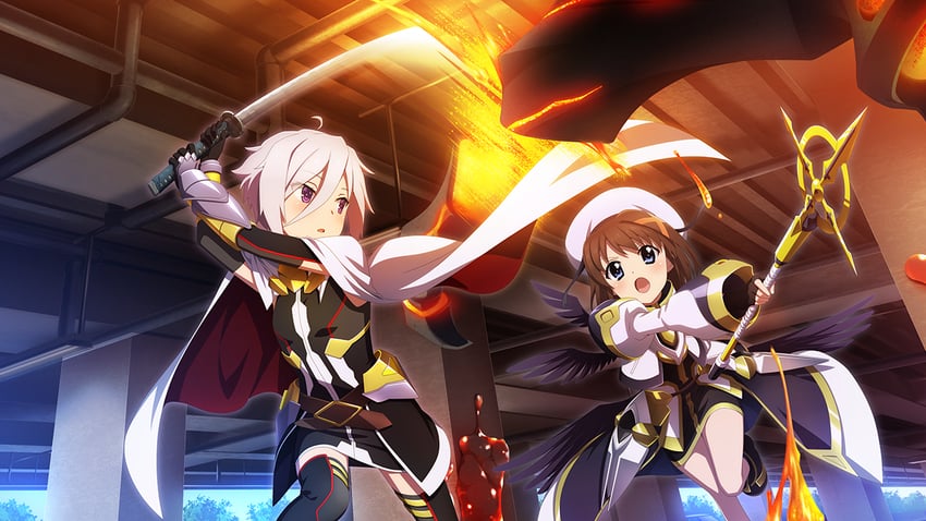 fate testarossa, yagami hayate, schwertkreuz, itomi sayaka, and aratama (lyrical nanoha and 3 more)