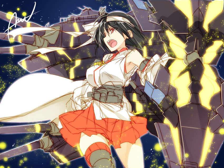 yamashiro and unicorn gundam banshee (kantai collection and 2 more) drawn by mtu_(orewamuzituda)