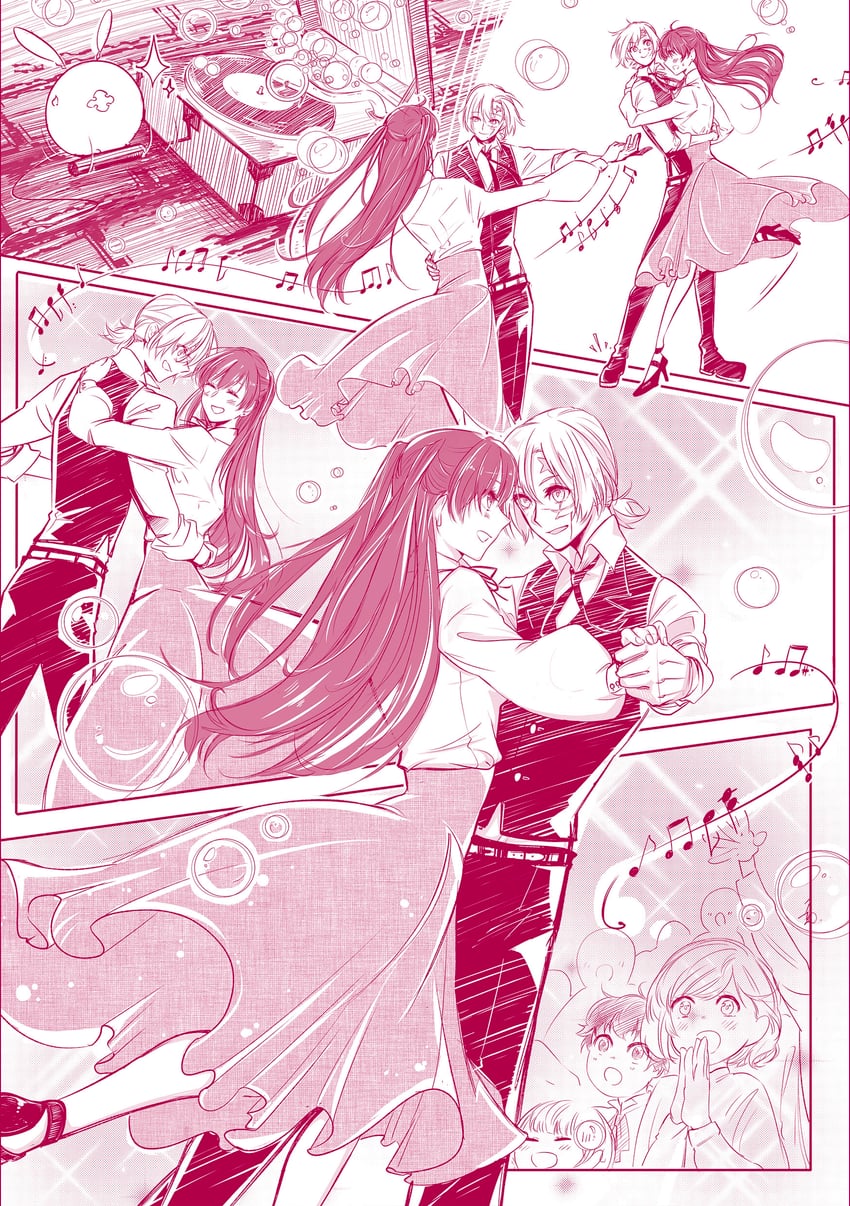 lenalee lee, allen walker, and timcanpy (d.gray-man) drawn by kozuuu