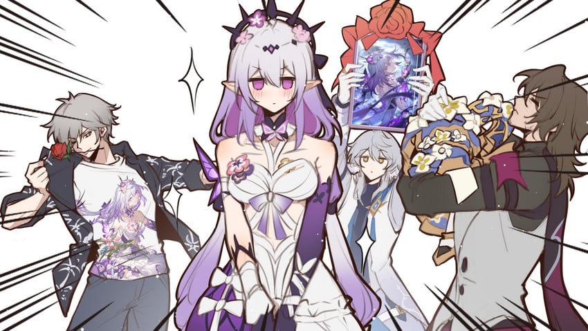 trailblazer, caelus, castorice, sunday, and gallagher (honkai and 1 more) drawn by xinzhizhu