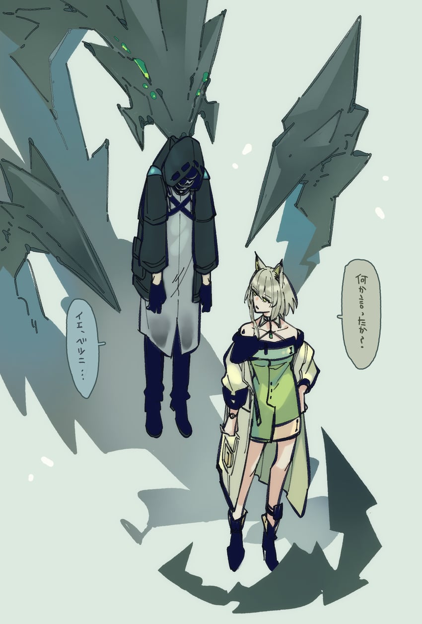 doctor, kal'tsit, and mon3tr (arknights) drawn by koryuu_(gackter10)