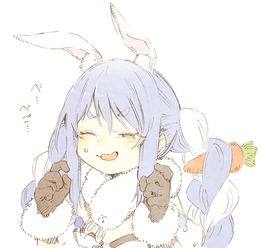 usada pekora and don-chan (hololive) drawn by abara_heiki