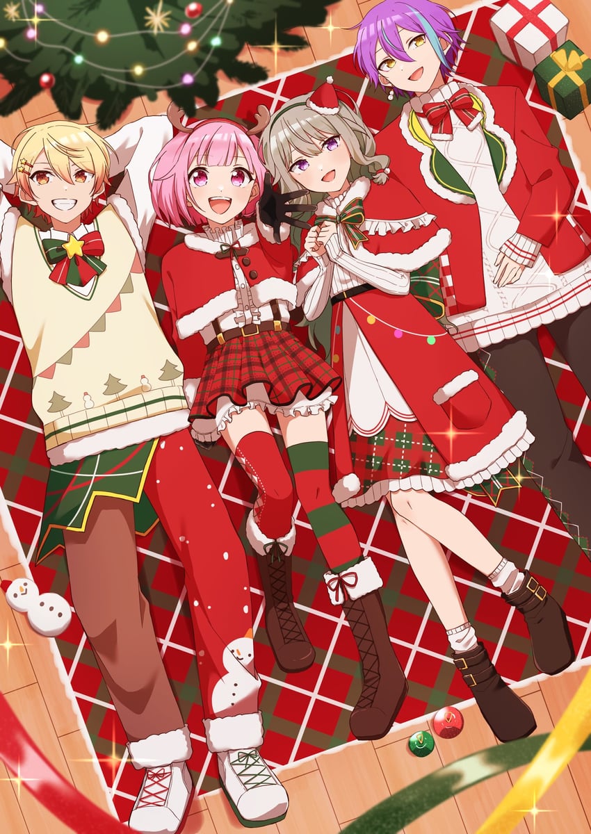 ootori emu, tenma tsukasa, kusanagi nene, and kamishiro rui (project sekai) drawn by amaka_(maka_prsk)