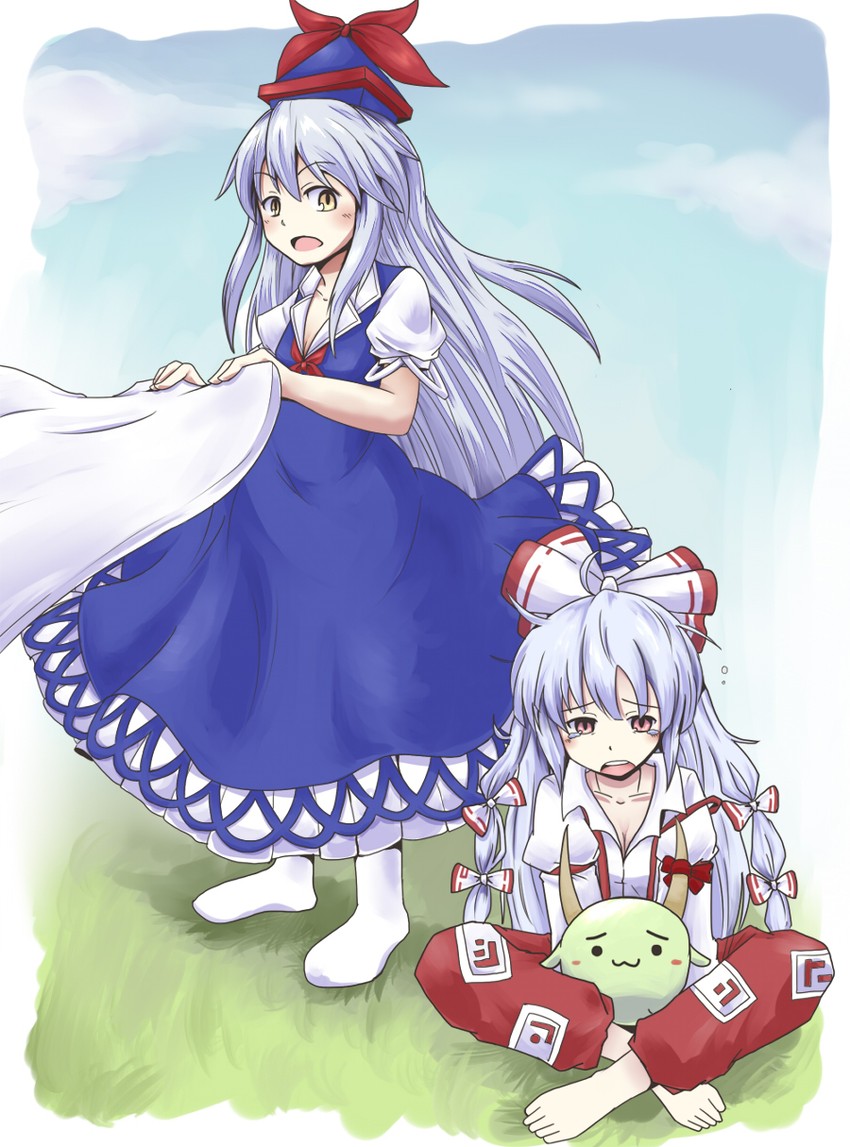 fujiwara no mokou and kamishirasawa keine (touhou) drawn by kawa-yan