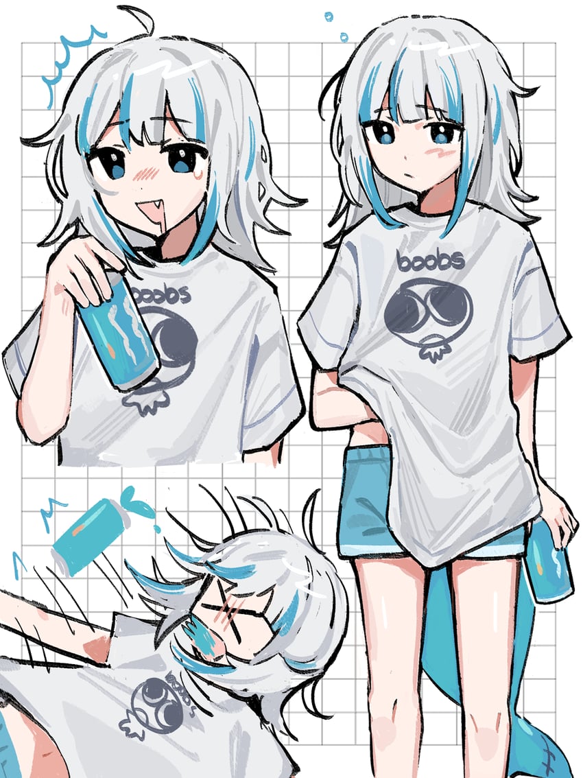 gawr gura (hololive and 1 more) drawn by emne