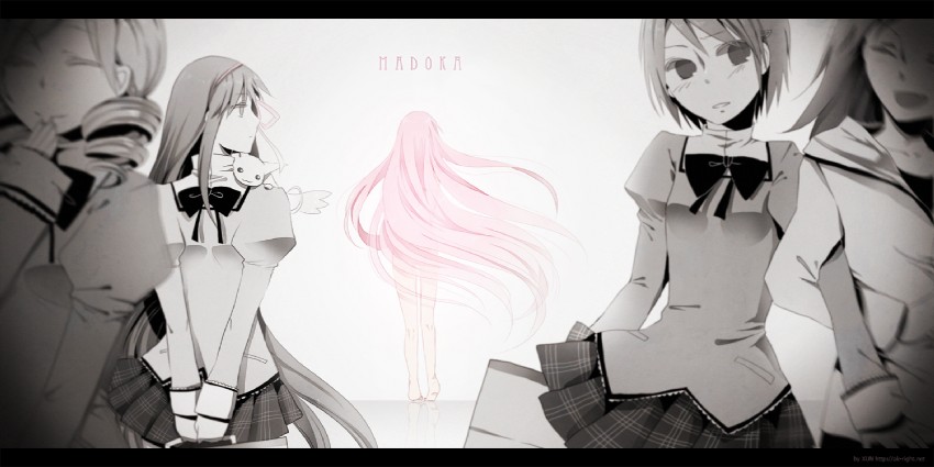 akemi homura, kaname madoka, miki sayaka, sakura kyoko, tomoe mami, and 2 more (mahou shoujo madoka magica) drawn by akright