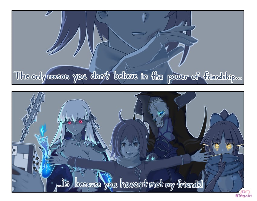 fujimaru ritsuka, kama, king hassan, and katou danzou (fate and 1 more) drawn by tetranort