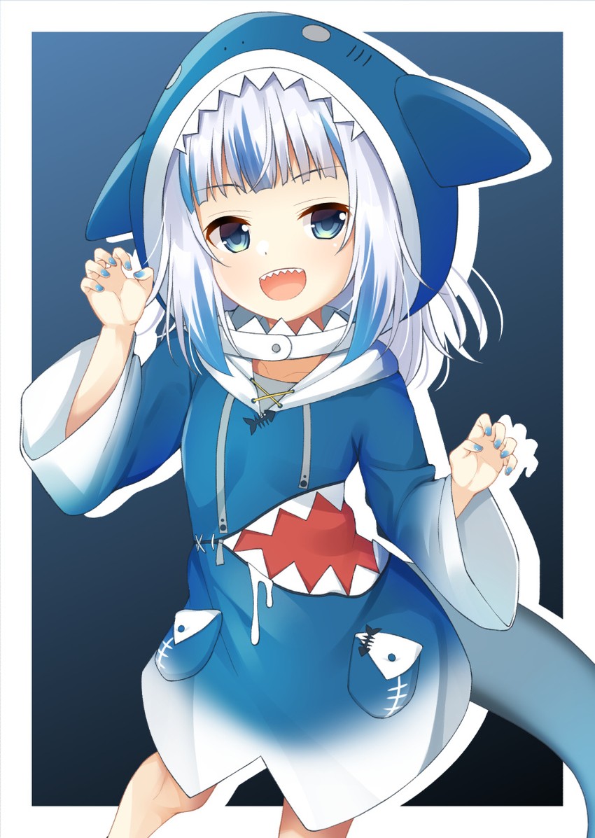 gawr gura (hololive and 1 more) drawn by win_opz