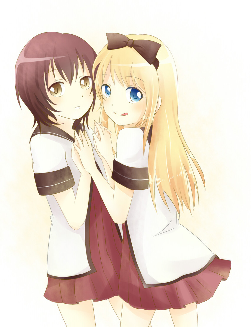 toshinou kyouko and funami yui (yuruyuri) drawn by watata_(cohato50810)