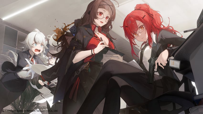 fx-05, c14, rex zero 1, and cz75 (girls' frontline) drawn by kuroduki
