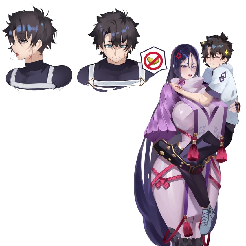 fujimaru ritsuka and minamoto no raikou (fate and 1 more) drawn by slob_slime