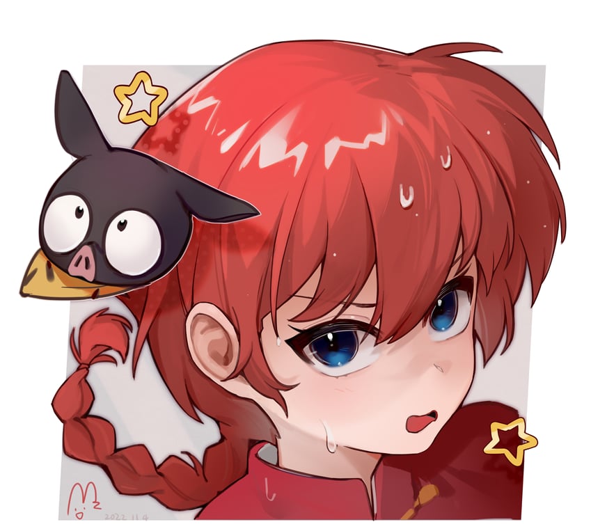 ranma-chan and p-chan (ranma 1/2) drawn by mzxz_0805