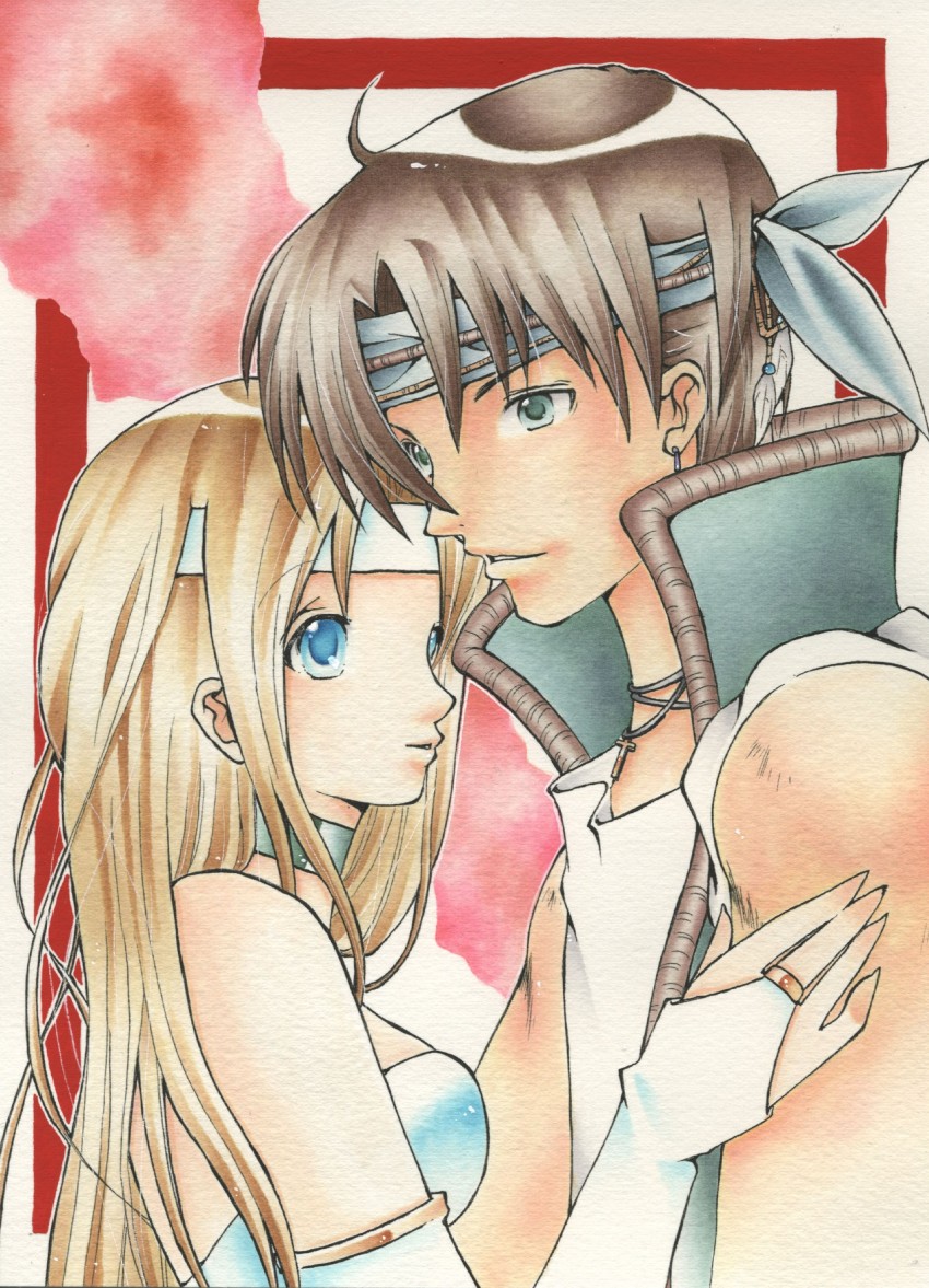 celes chere and locke cole (final fantasy and 1 more) drawn by ulako