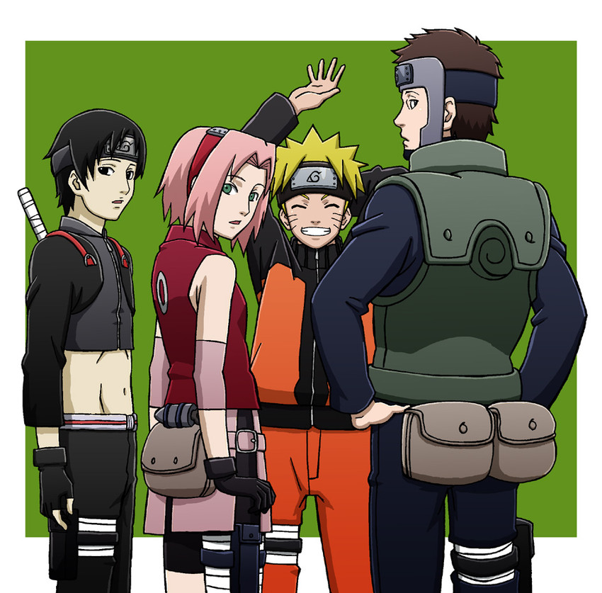 haruno sakura, uzumaki naruto, sai, and yamato (naruto and 1 more) drawn by ku2