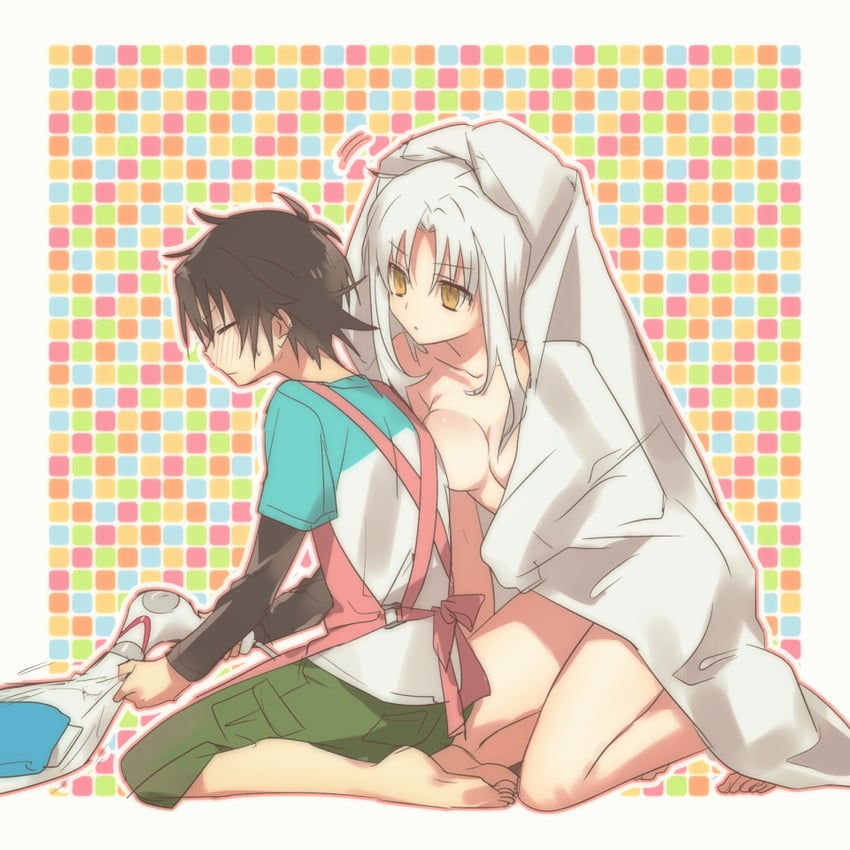 nagumo koushi and hozumi serene (megami-ryou no ryoubo-kun) drawn by hinotta