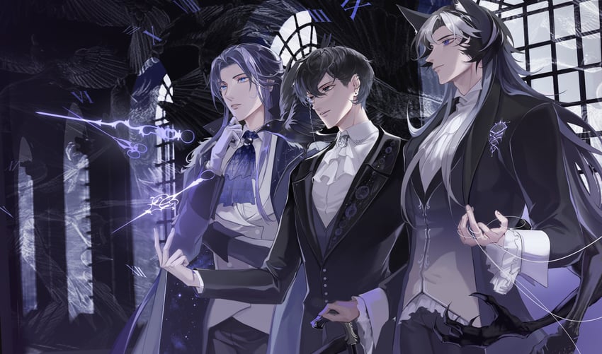 amon, mr. door, and antigonus (lord of the mysteries) drawn by yiwan_baikaishui