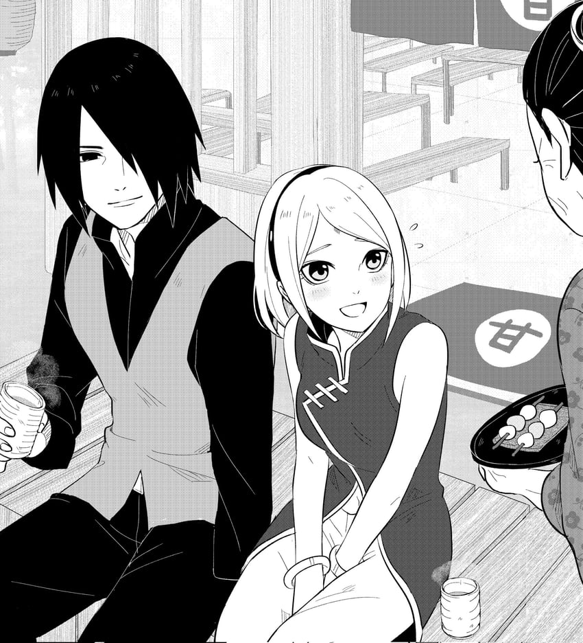 haruno sakura and uchiha sasuke (naruto and 1 more) drawn by popon_ta