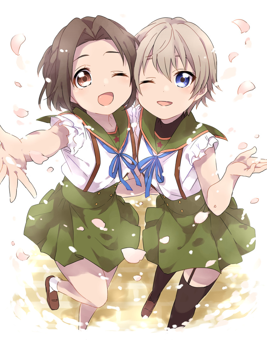 naoki miki and shidou kei (gakkou gurashi!) drawn by sekina