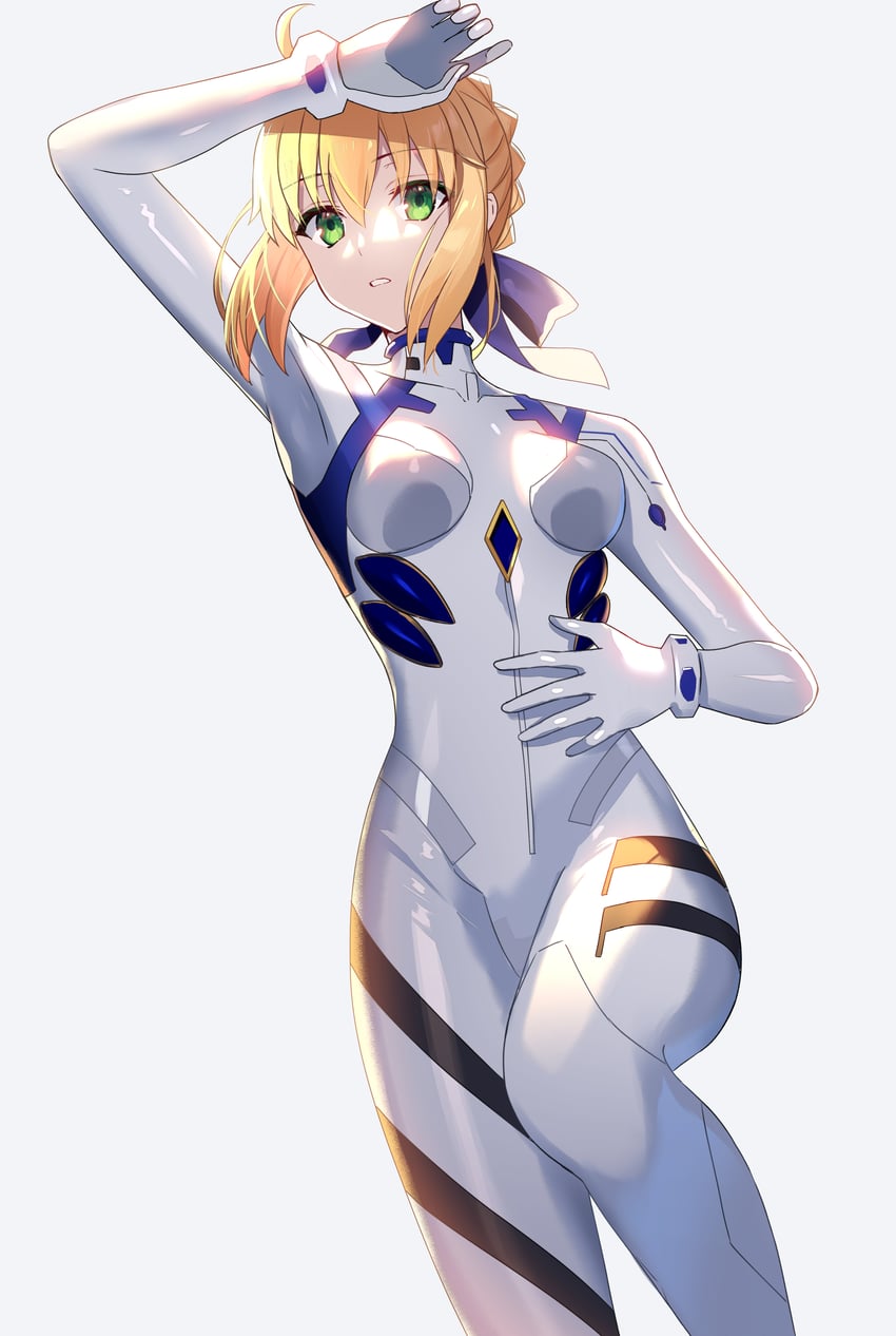 artoria pendragon, saber, and ayanami rei (fate and 2 more) drawn by fuyuki_(neigedhiver)