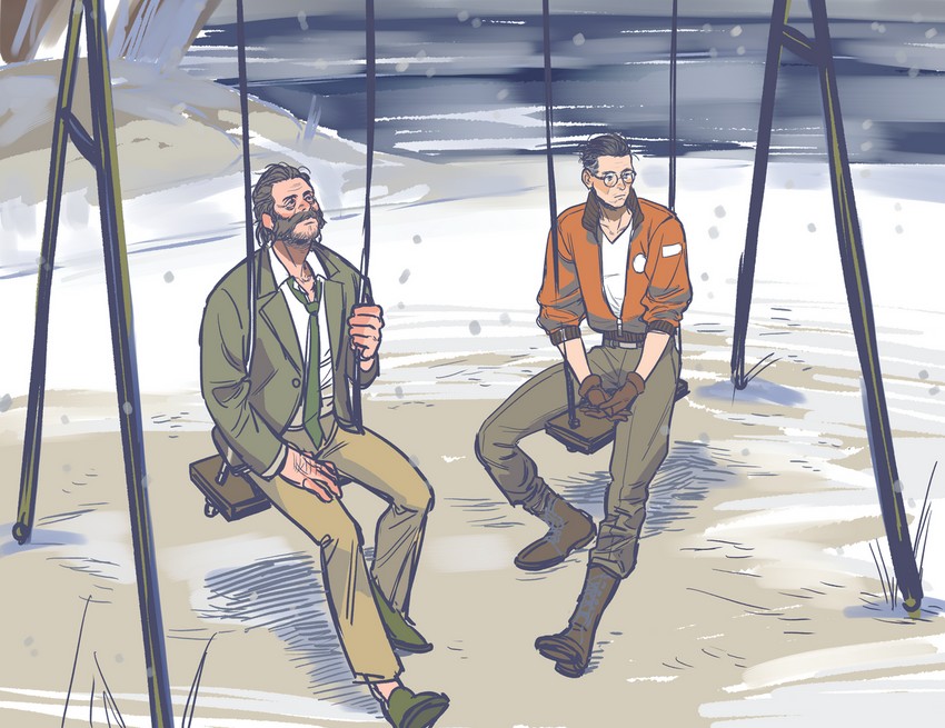 kim kitsuragi and harry du bois (disco elysium) drawn by cheetahman_(1ddghfr78cswc)