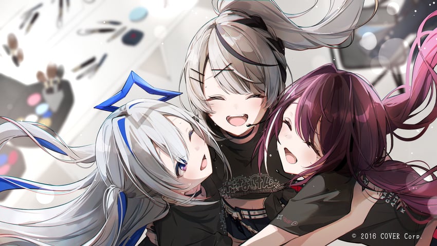 sakamata chloe, amane kanata, and azki (hololive) drawn by fffafa_daifuku