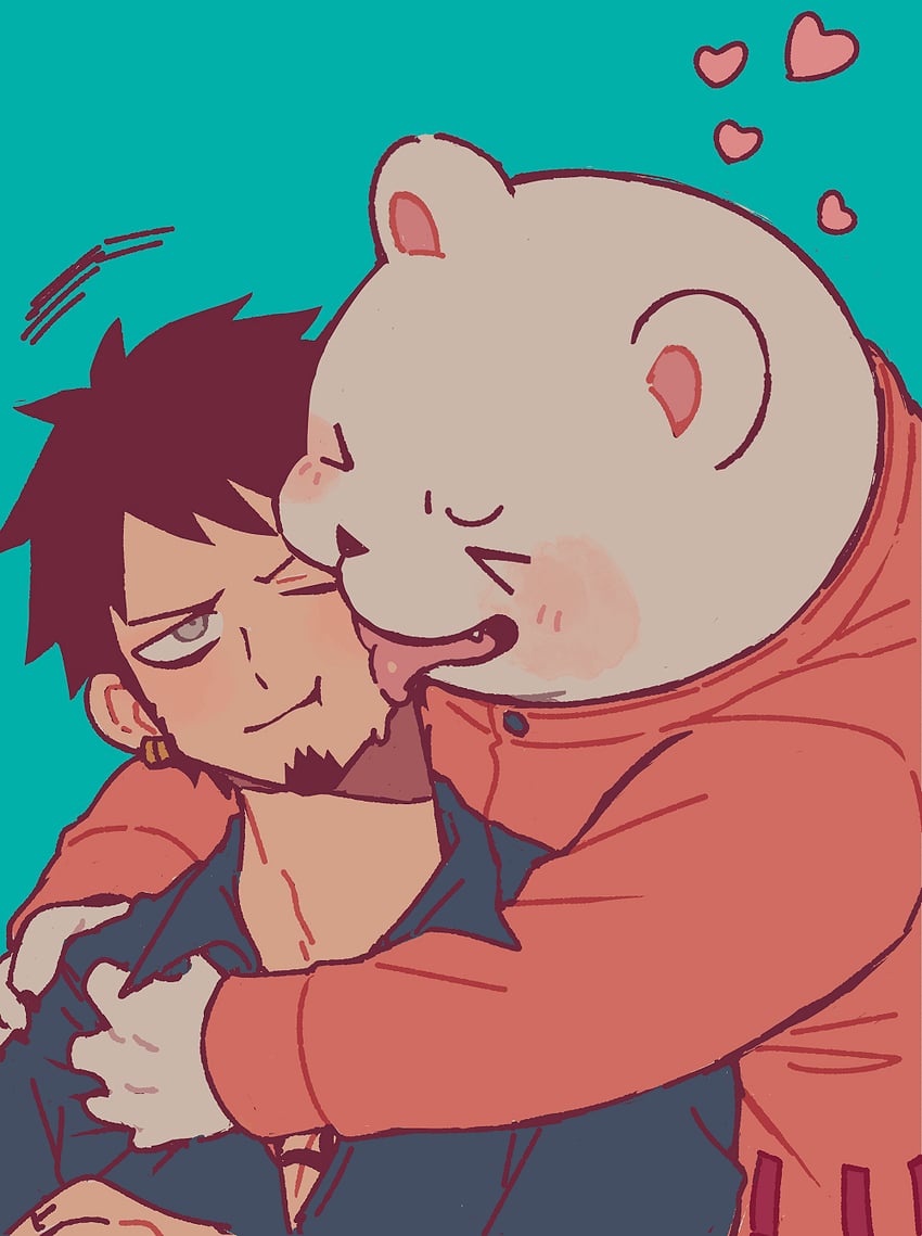 trafalgar law and bepo (one piece) drawn by tmk_ouo
