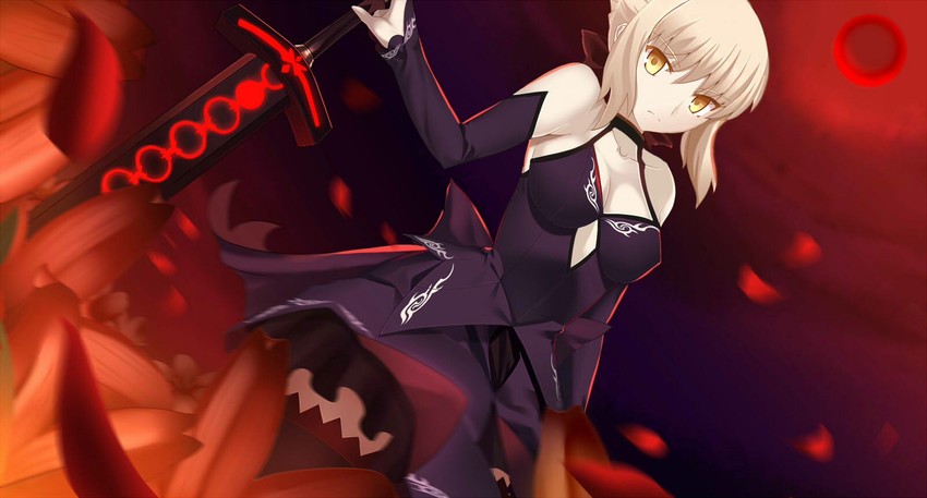 artoria pendragon and saber alter (fate and 1 more) drawn by paperfinger