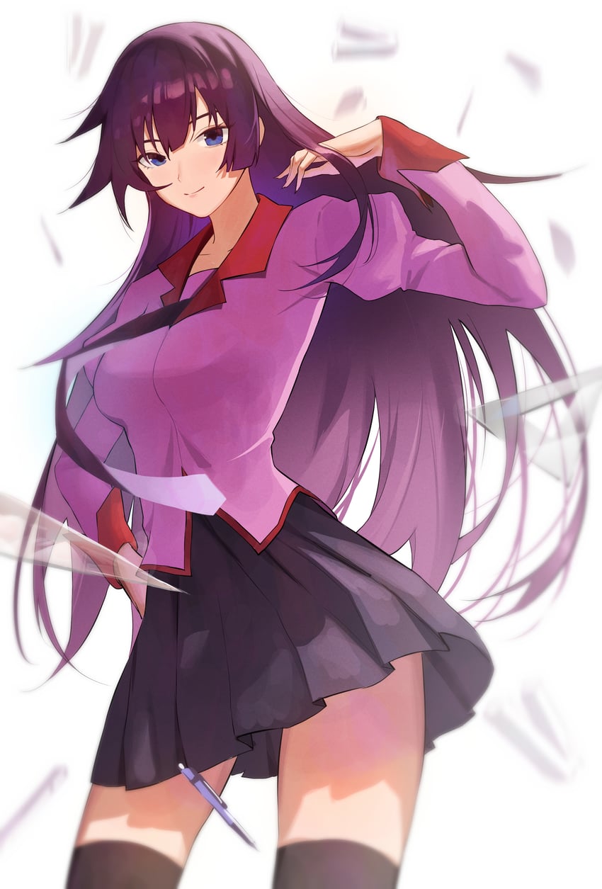 senjougahara hitagi (monogatari and 1 more) drawn by pat_bharasarn