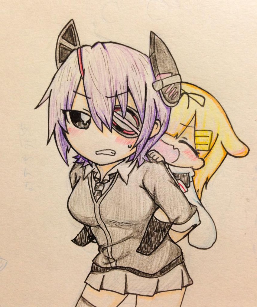 yuudachi, tenryuu, and yuudachi kai ni (kantai collection) drawn by jako_(jakoo21)