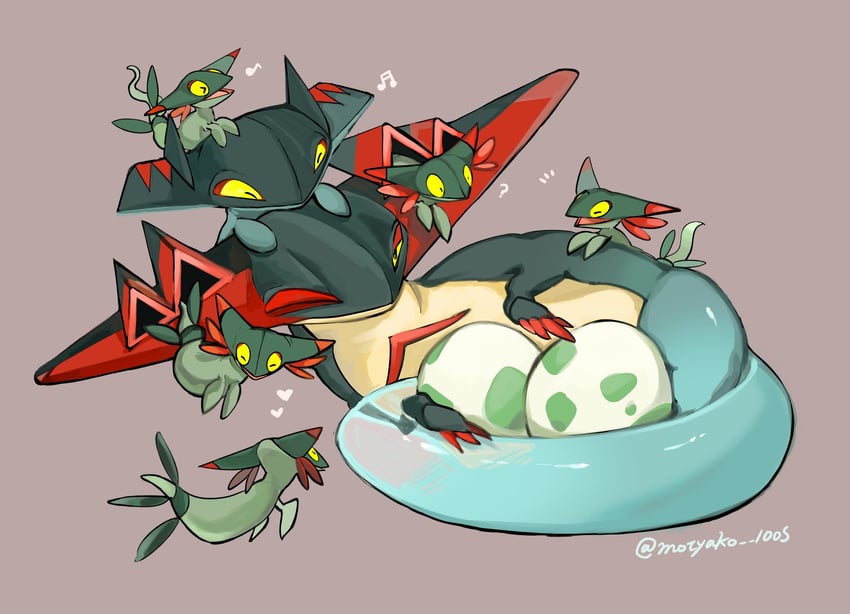 dreepy, dragapult, and drakloak (pokemon) drawn by mochako_(motyako_1005)