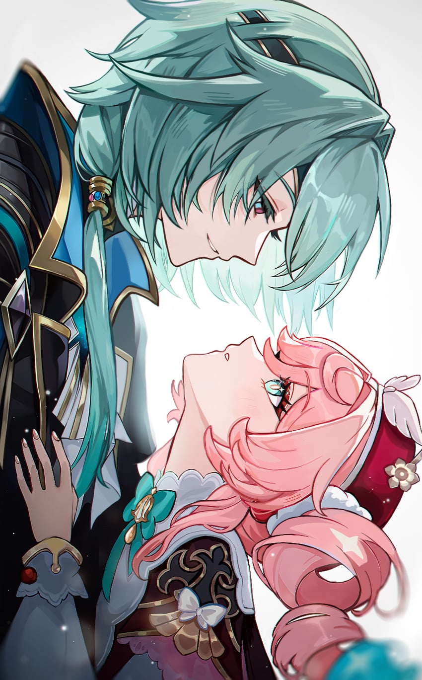 anaxa and hyacine (honkai and 1 more) drawn by veryslow_zzzpin