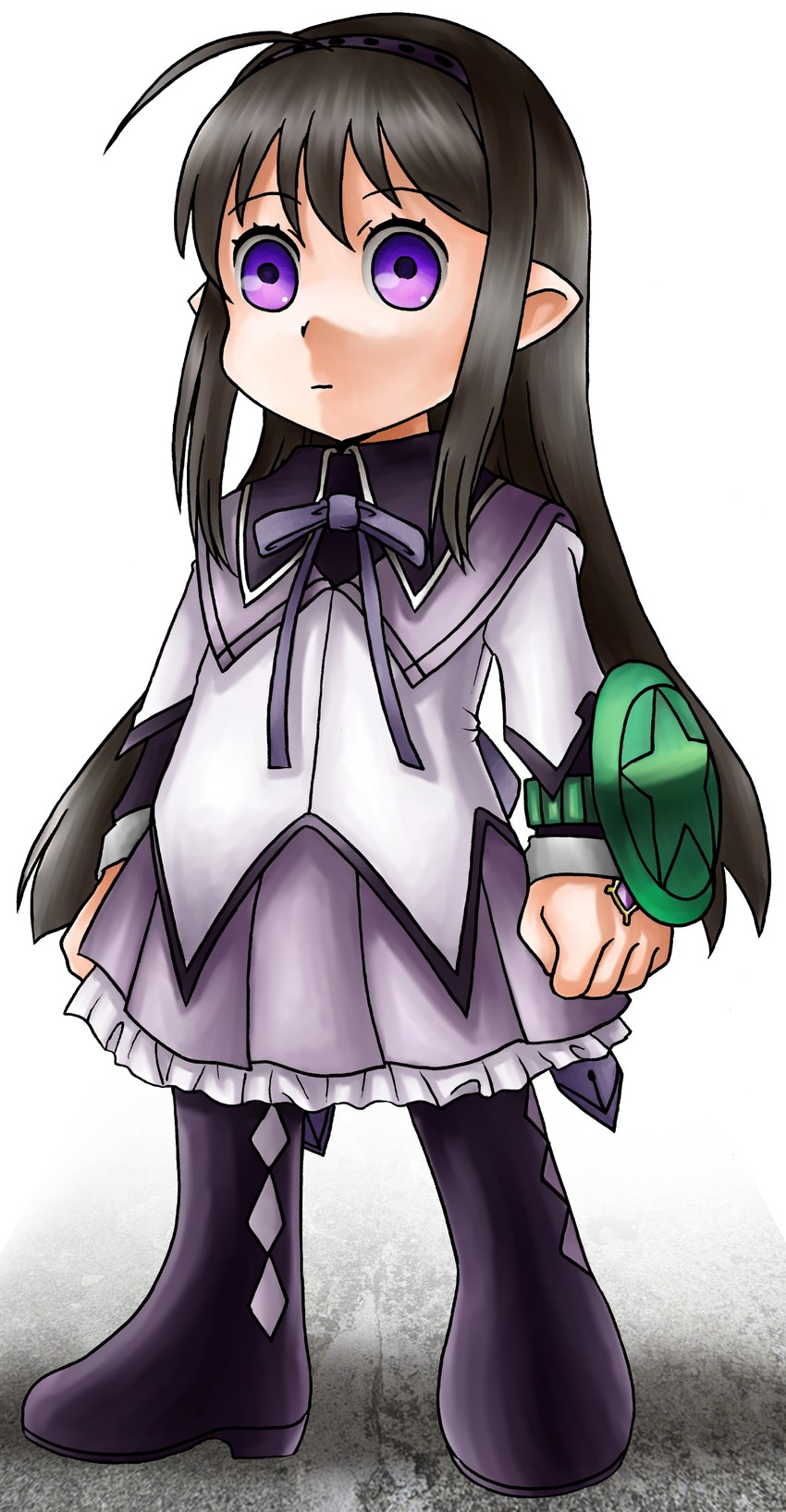 akemi homura, hoihoi-san, and dragon shiryuu (mahou shoujo madoka magica and 2 more) drawn by fukushima_nyuugyou_inc